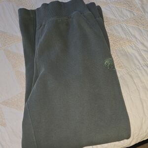 Dark Green Bass Pro Wide Leg Sweatpants with Small Embroidered Logo